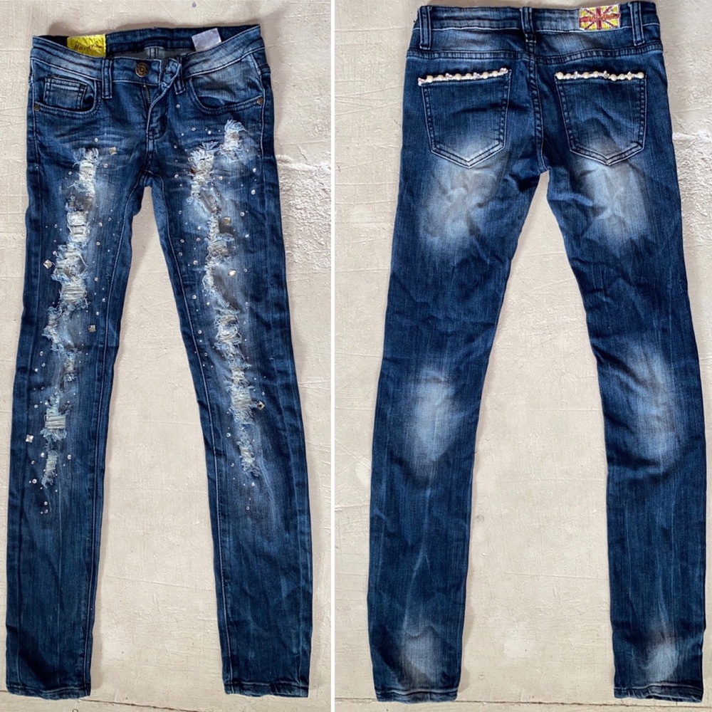 Size 1 MACHINE Jeans RHINESTONES!